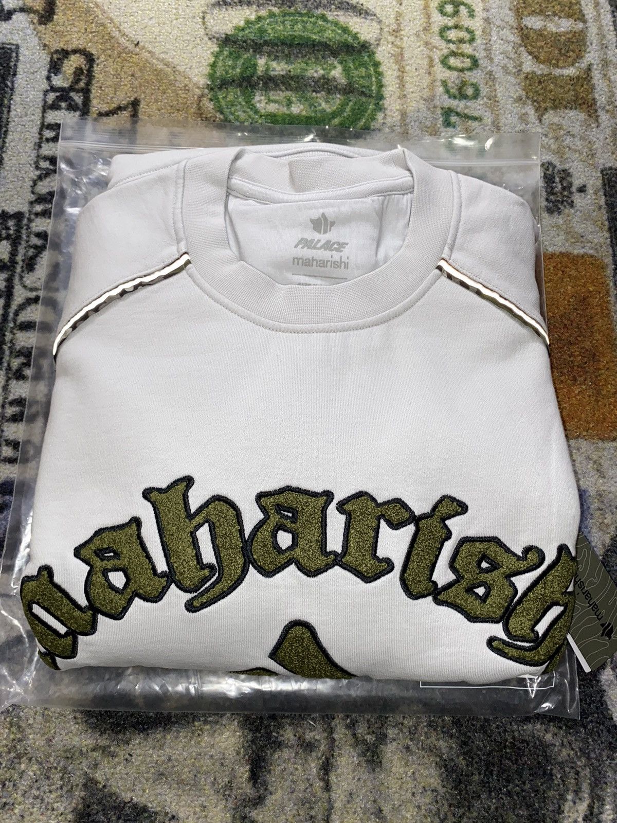 Palace Maharishi Temple Crew Stone White