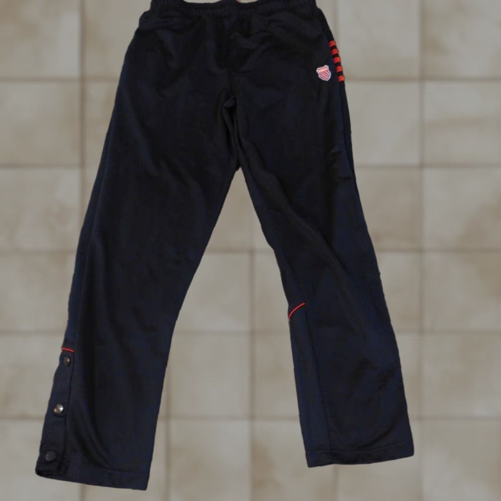 K-Swiss K-Swiss Track Pants Mens L Blue Vintage Style Classic Performance Snap Camouflage Knit Polyester Straight Inseam 30 Size US 33 - 1 Thumbnail