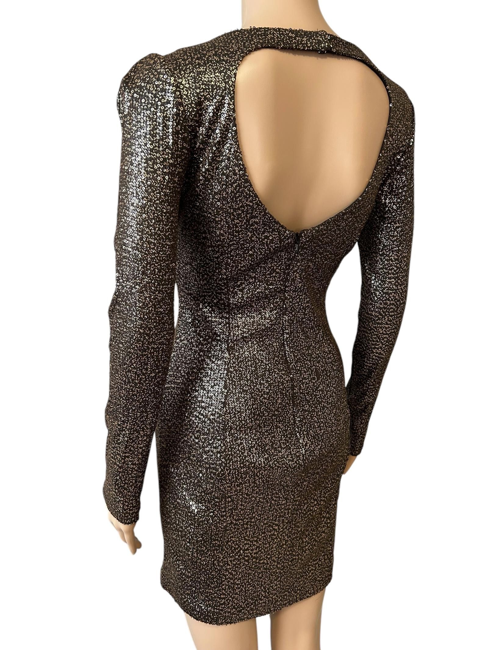 Guess Glamorous Long Sleeve Sequined Dress Size M / US 6-8 / IT 42-44 - 5 Thumbnail