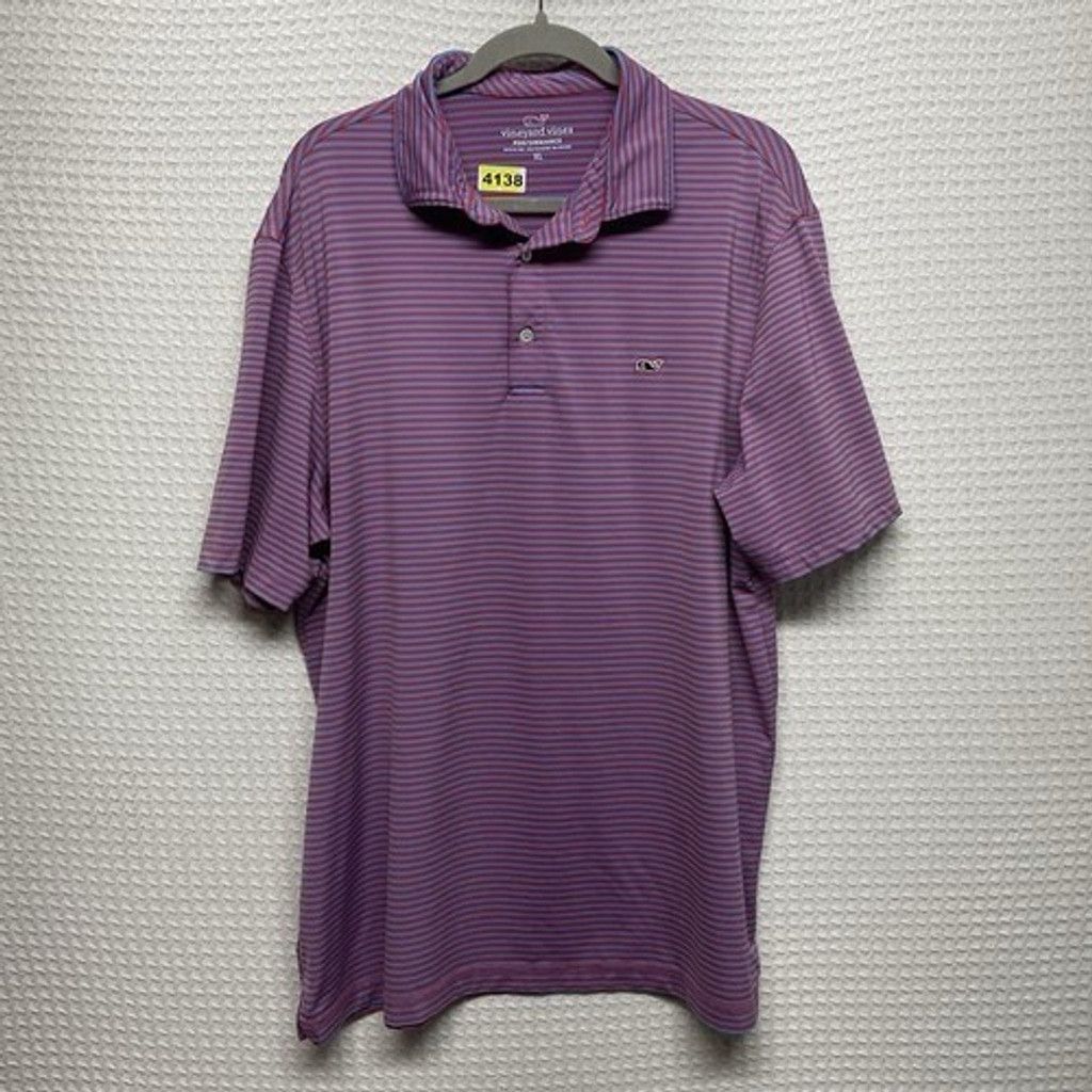 Vineyard Vines Vineyard Vines Purple/Pink Striped Polo Shirt Men XL Size US XL / EU 56 / 4 - 7 Thumbnail