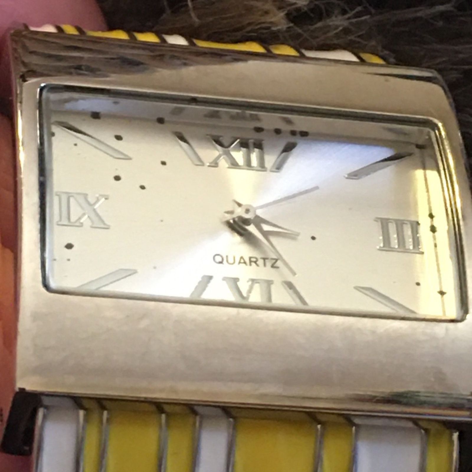 Other Ladies lemon and white stripe cuff band watch Size ONE SIZE - 7 Thumbnail