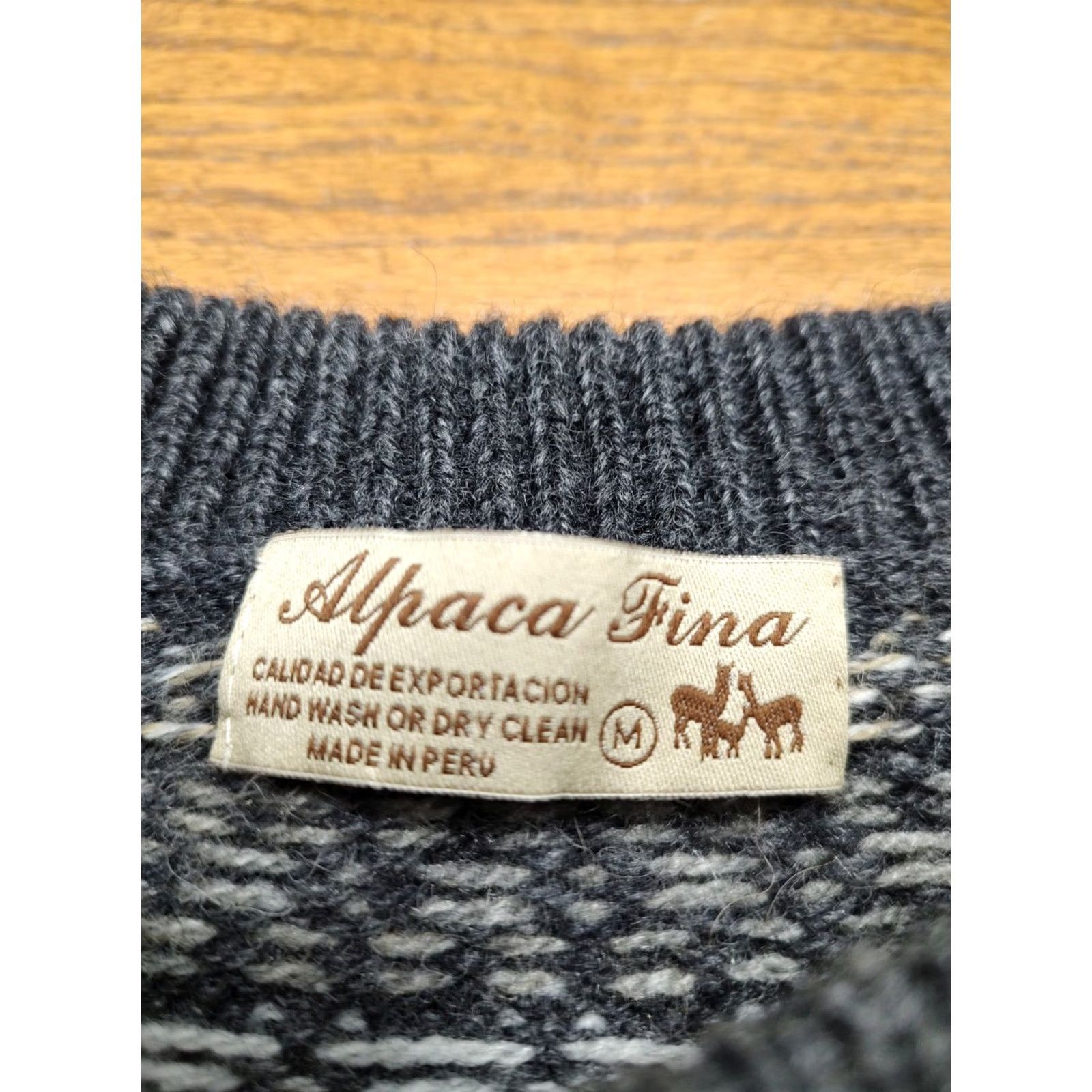 Vintage VINTAGE Alpaca Wool Sweater Men Pullover Crew Neck Long Sleeve M Blue 80s 90s Knit Regular Size US M / EU 48-50 / 2 - 4 Thumbnail