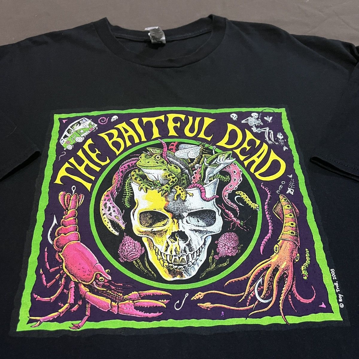 Other Vintage Y2K The Baitful Dead Ray Troll Graphic Tee 2XL Size US XXL / EU 58 / 5 - 1 Thumbnail