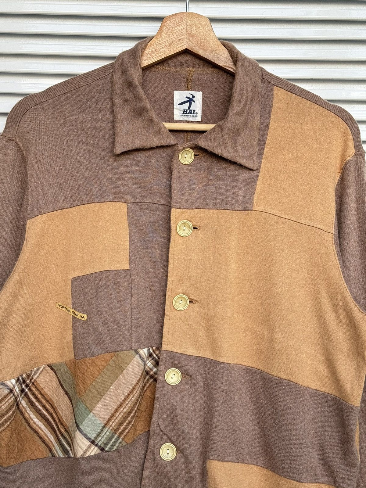 Hai Sporting Gear × Issey Miyake Vintage Issey Miyake Hai Sporting Gear Button Crewneck Size US M / EU 48-50 / 2 - 3 Thumbnail
