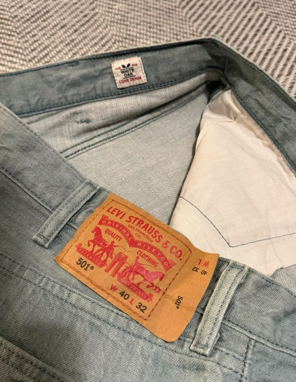 Levi's Levi's 501 Light Wash Blue Jeans, Long Pants K24 Size US 38 / EU 54 - 4 Thumbnail