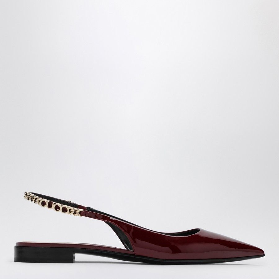 Gucci o1d2blof0824 Ballerina Signorina Patent Leather in Burgundy Size US 7 / IT 37 - 1 Thumbnail