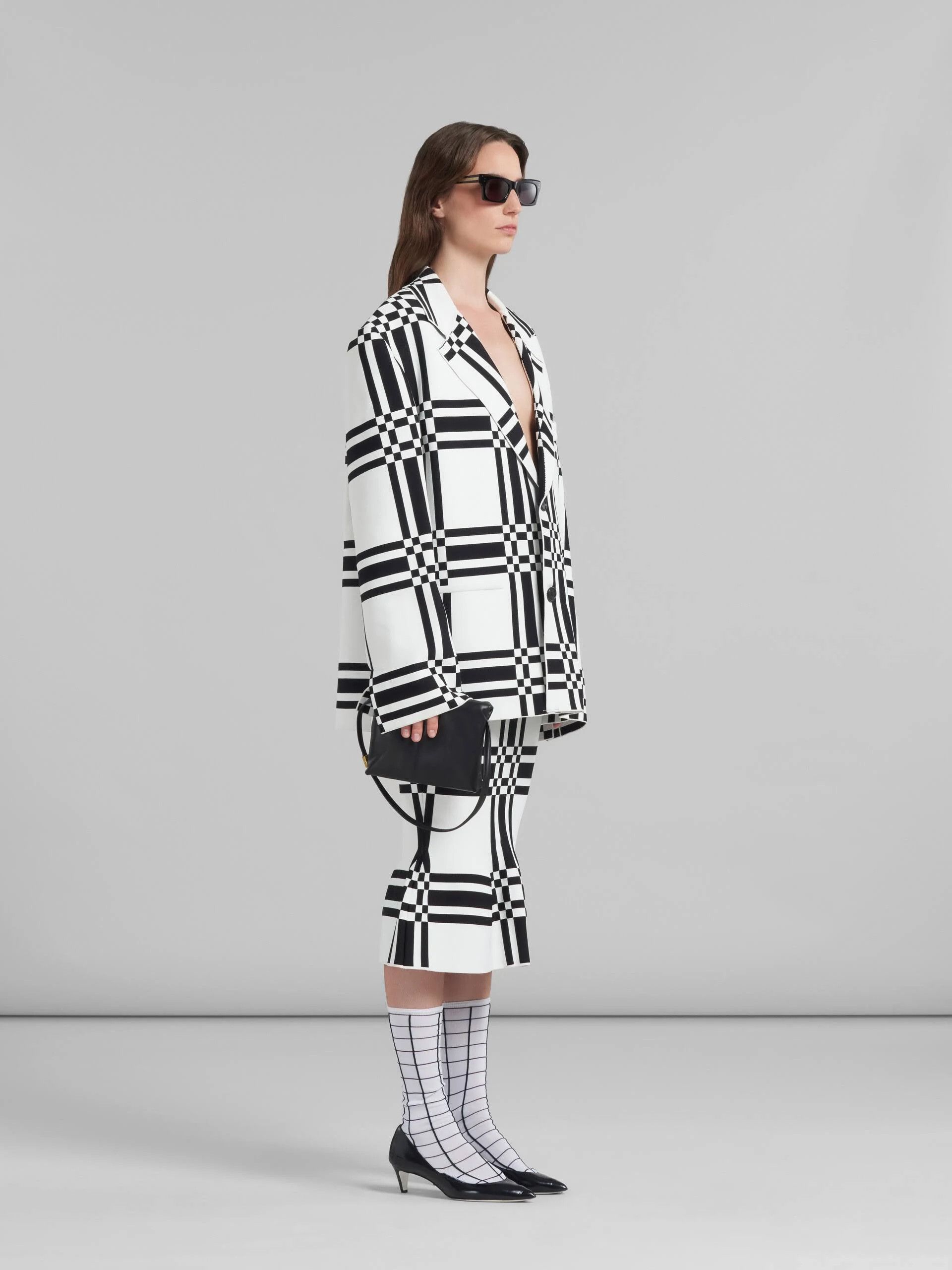 Marni o1w1db10824 Pencil Midi Skirt in White Black Size 32" / US 10 / IT 46 - 4 Thumbnail