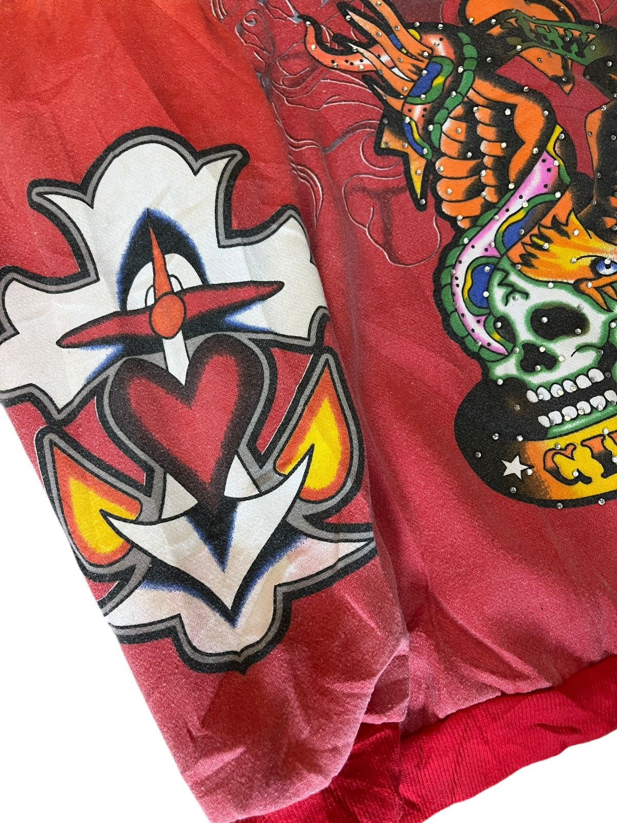Ed Hardy × Vintage Ed Hardy Y2K Reversible Hooded Zipper Size US L / EU 52-54 / 3 - 4 Thumbnail