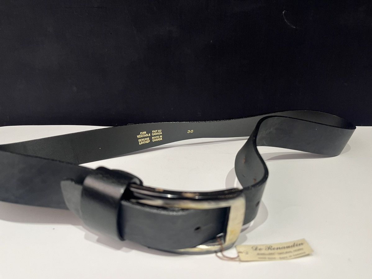 Vintage De Renaudin Small Horn Square Buckle Black Belt Size ONE SIZE - 2 Thumbnail