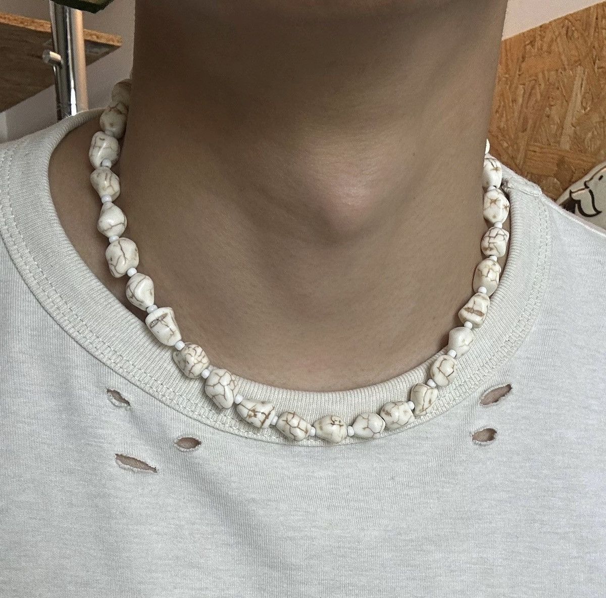 Japanese Brand × Jewelry Avant garde punk design stone chain choker necklace Size ONE SIZE - 1 Thumbnail