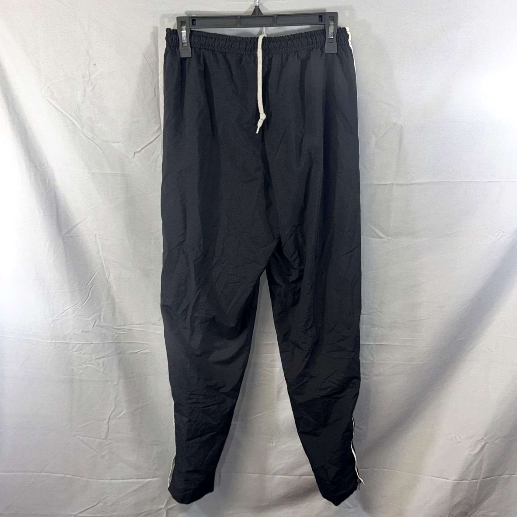 Nike VINTAGE Nike Pants Mens Small Black White Track Warm Up Ankle Zip Swoosh 90s Size US 29 - 2 Thumbnail