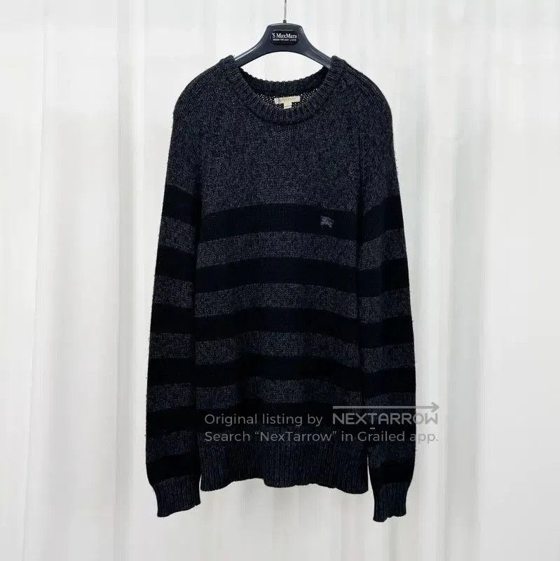 Burberry Burberry Men's Black-Grey Striped Knit Sweater. Size US S / EU 44-46 / 1 - 1 Thumbnail