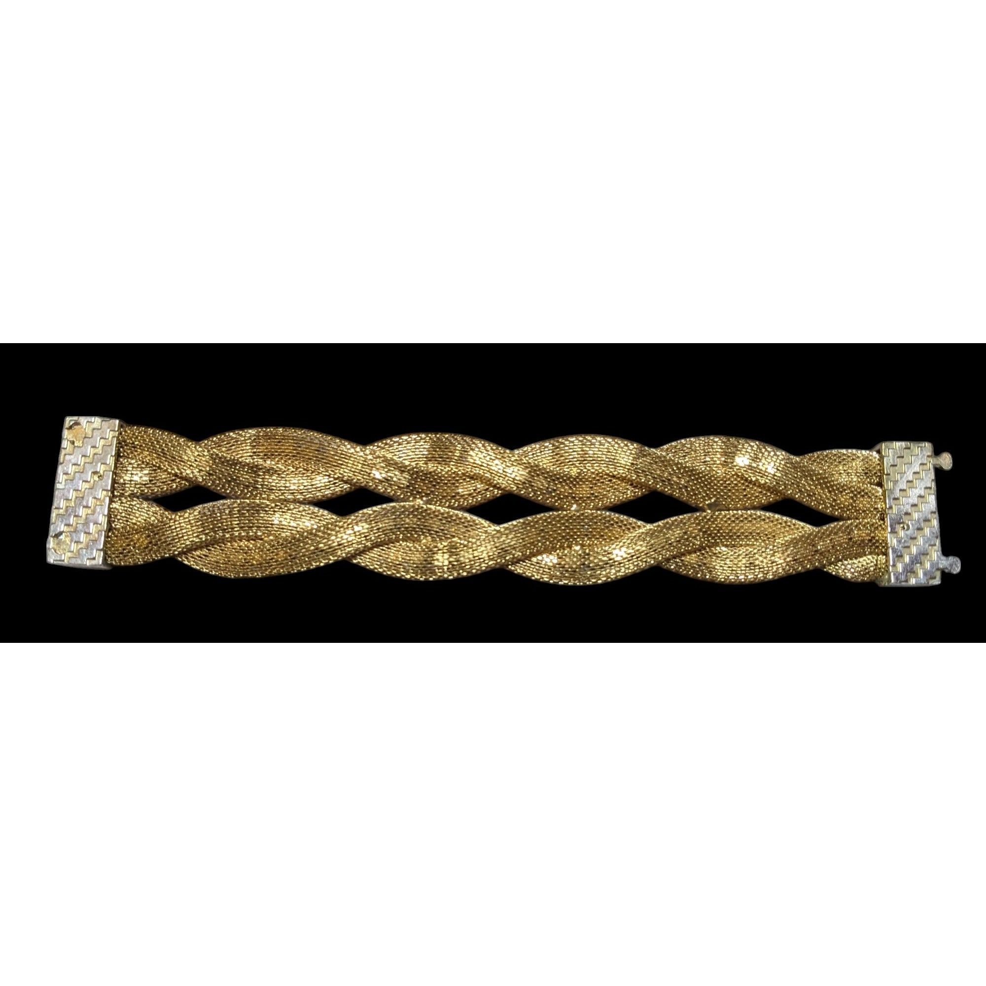Other Vintage Gold Tone Mesh And Rhinestone Braided Magnetic Brace Size ONE SIZE - 13 Thumbnail