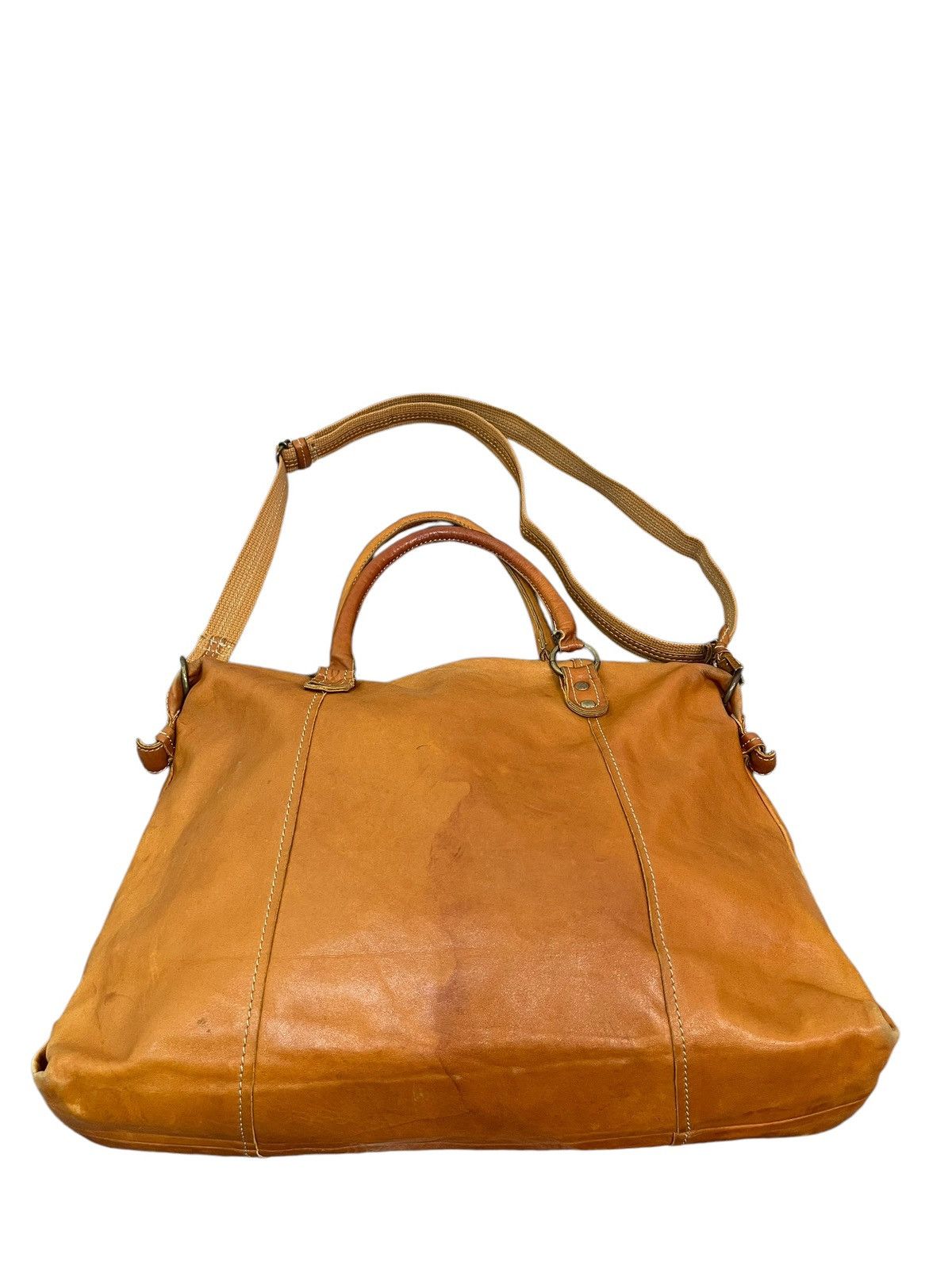 Japanese Brand Full Leather Patina Cuir Jovier Cube Tote Shoulder Bag 1🟩1 Size ONE SIZE - 13 Thumbnail