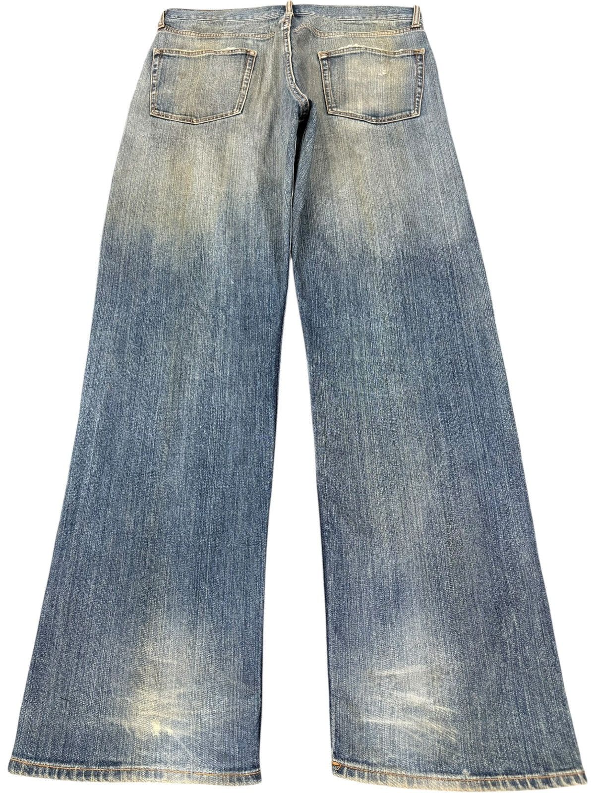 VILLAND Vintage Japanese Brand Mud Wash Painted Distress Baggy Jeans Size US 35 - 2 Thumbnail