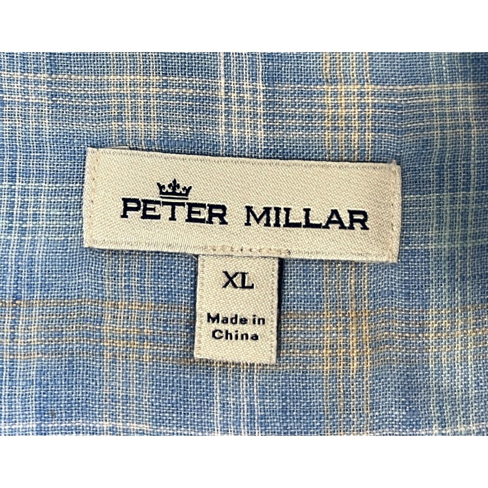 Peter Millar Peter Millar Seaside Duxbury Beach Linen Sport Shirt Plaid XL Blue Mens Shirt Size US XL / EU 56 / 4 - 6 Thumbnail