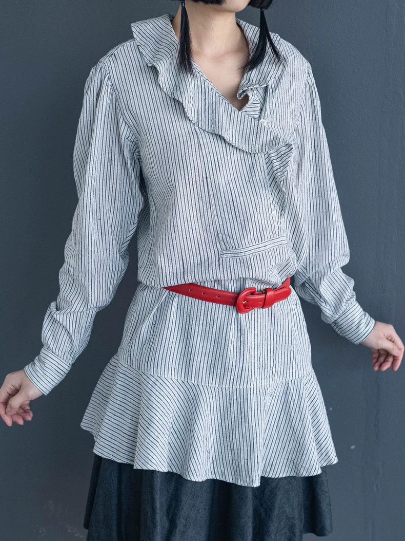 Kenzo KENZO Black and white petal striped dress vintage Size M / US 6-8 / IT 42-44 - 1 Thumbnail