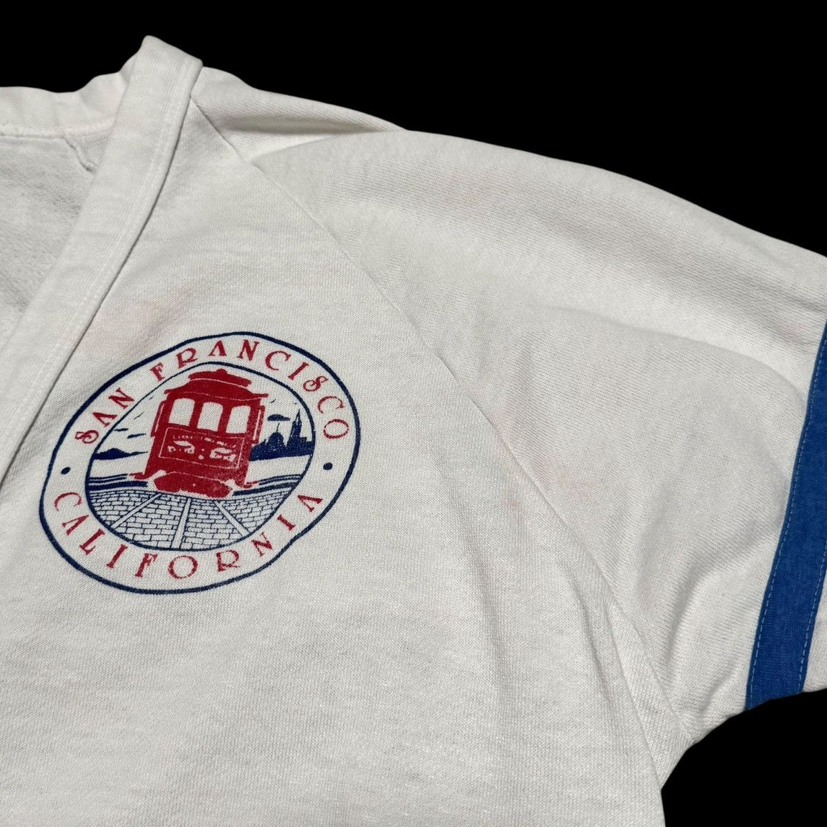 Vintage 80s San Francisco CA Stained Cardigan Sweatshirt Oversized S Size US S / EU 44-46 / 1 - 4 Thumbnail