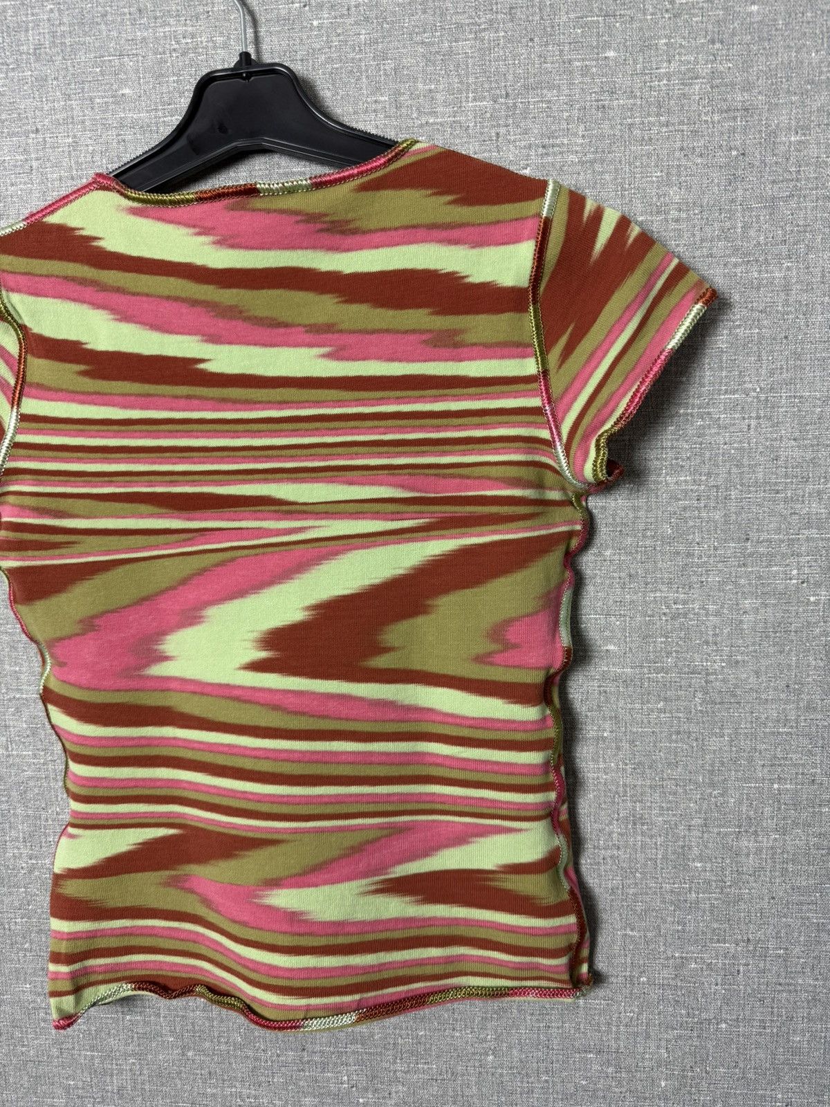 Missoni Missoni Multicolor Wave Stripe Knit Top Ribbed Fitted Tee Size XS / US 0-2 / IT 36-38 - 8 Thumbnail