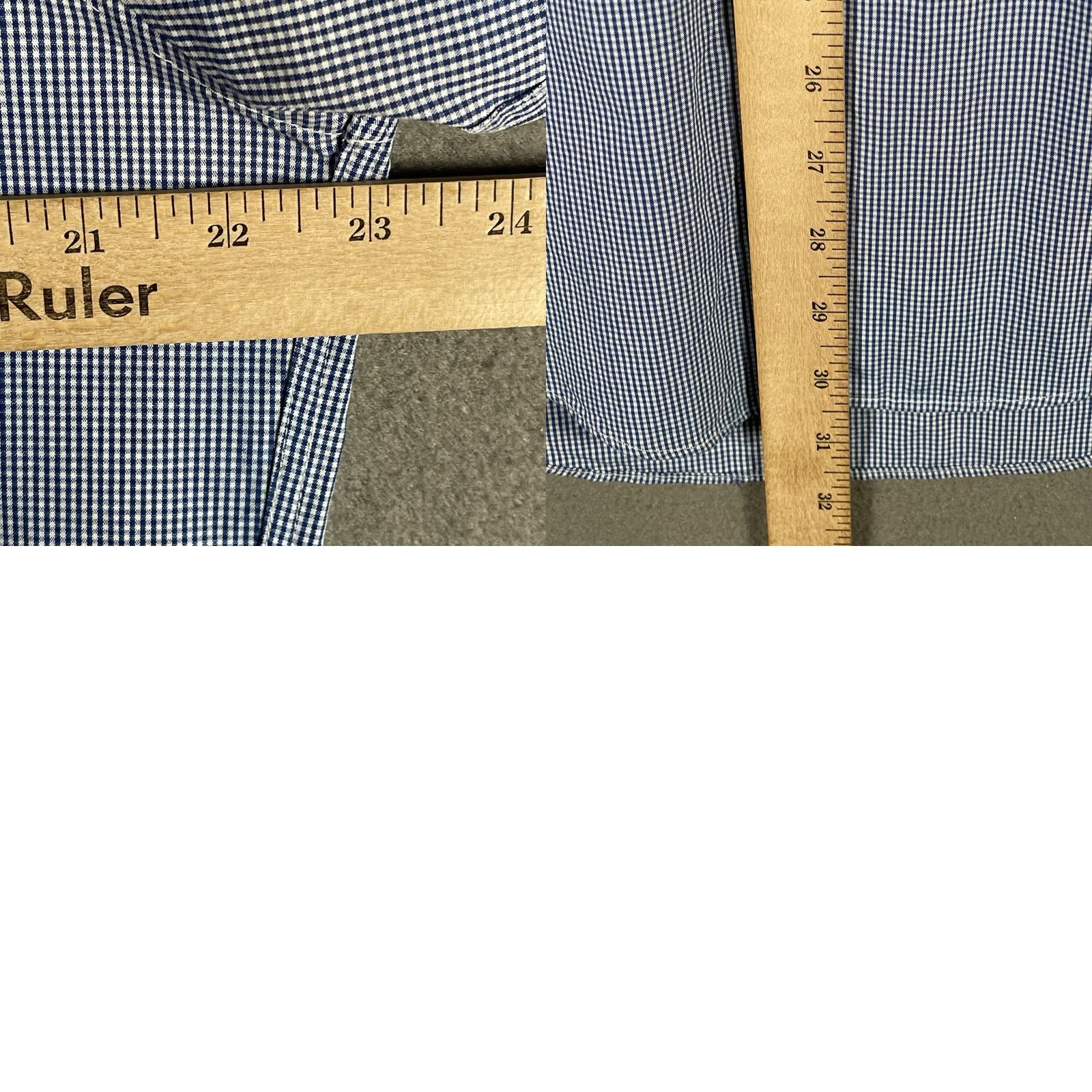 Calvin Klein Calvin Klein Dress Shirt Blue Check Long Sleeve 16 34/35 100% Cotton Large Slim VINTAGE Size US L / EU 52-54 / 3 - 8 Thumbnail