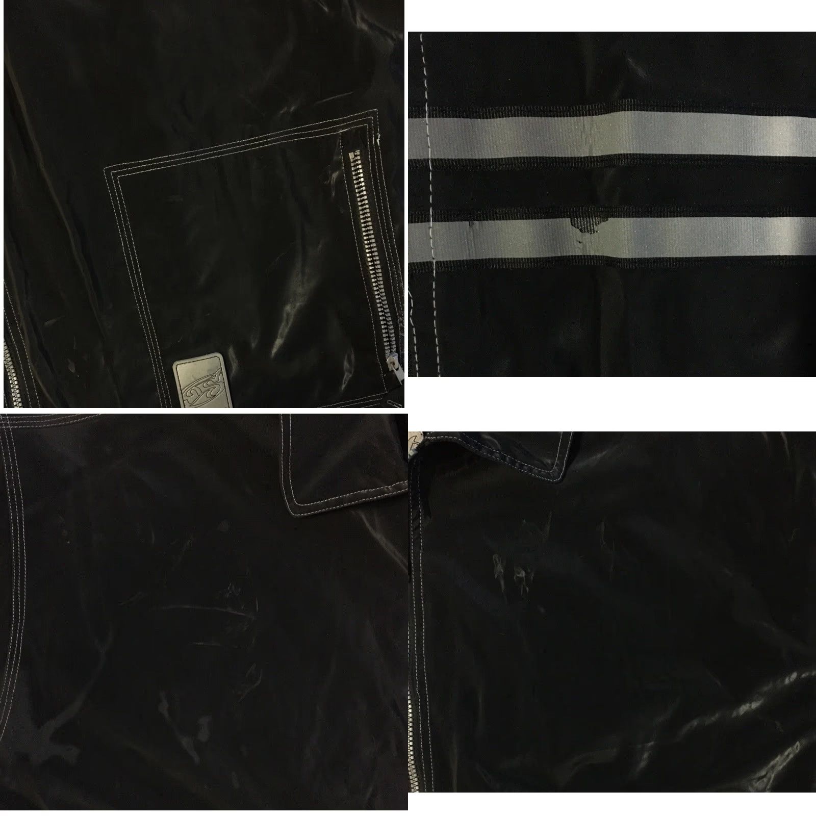 Vintage VINTAGE 90s Interstate Jeans Reflective Jacket 2XL Black Grunge Skate Surf Rave Jnco Y2K Mens Jacket Size US 39 - 8 Thumbnail