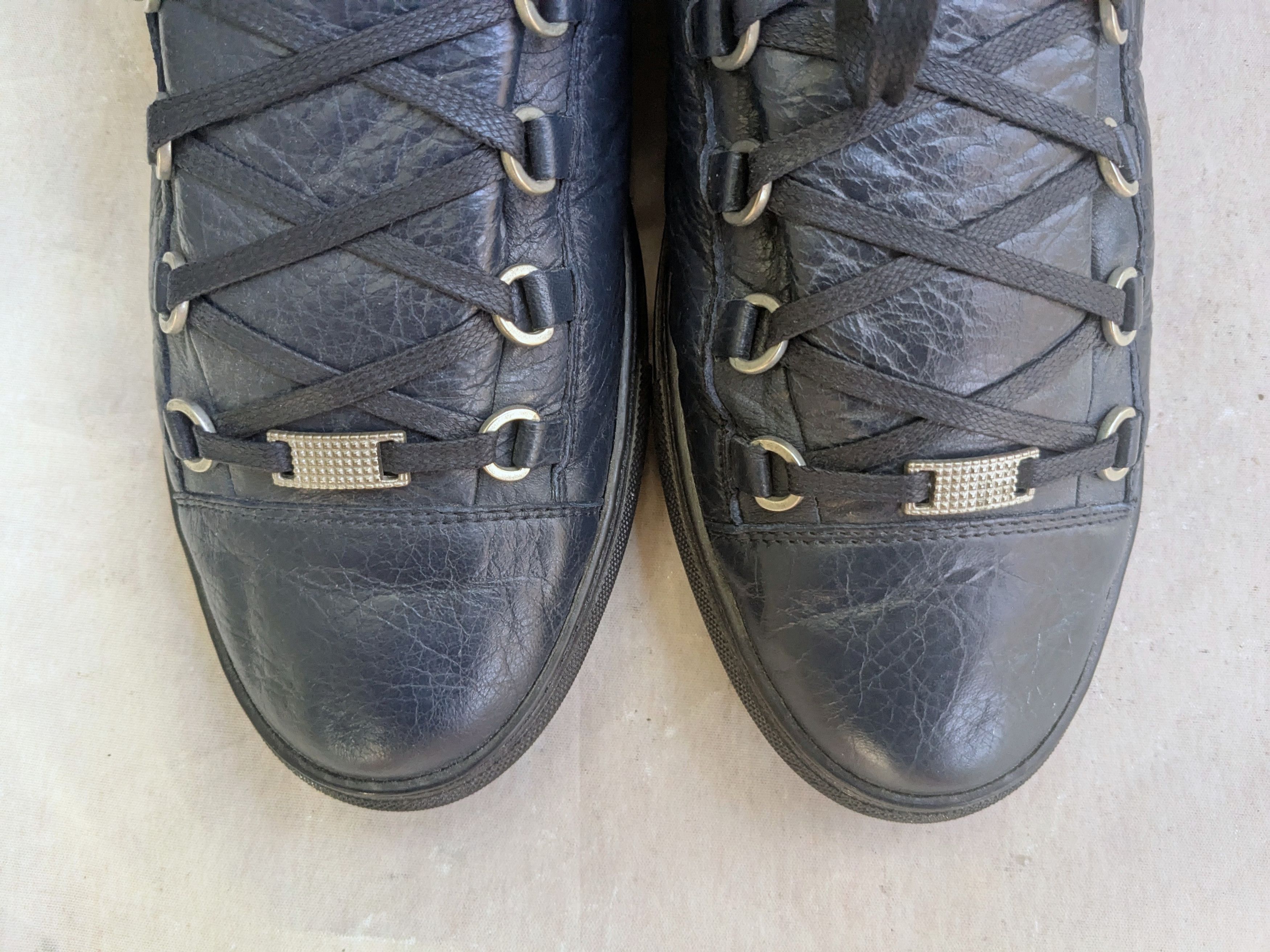 Balenciaga Balenciaga Arena Navy Blue 12 Leather High Tops Size US 12 / EU 45 - 3 Thumbnail