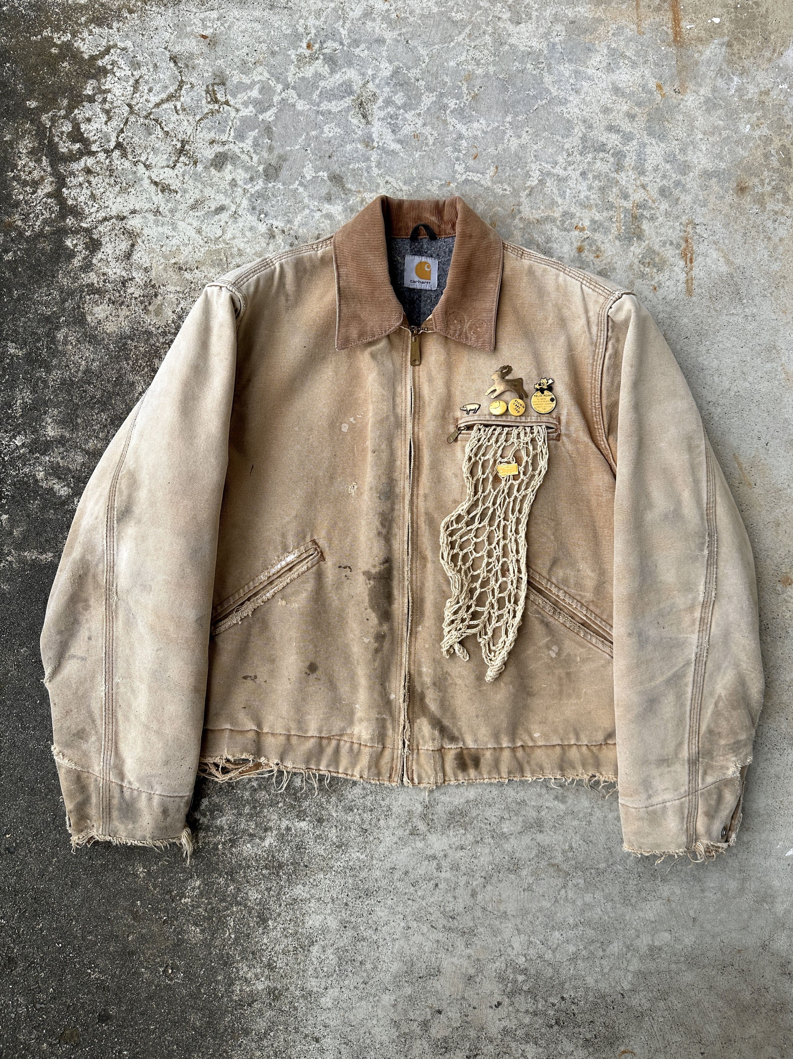 Carhartt Trashed Detroit Faded Dirty Work Jkt Blanket lined Size US L / EU 52-54 / 3 - 1 Thumbnail