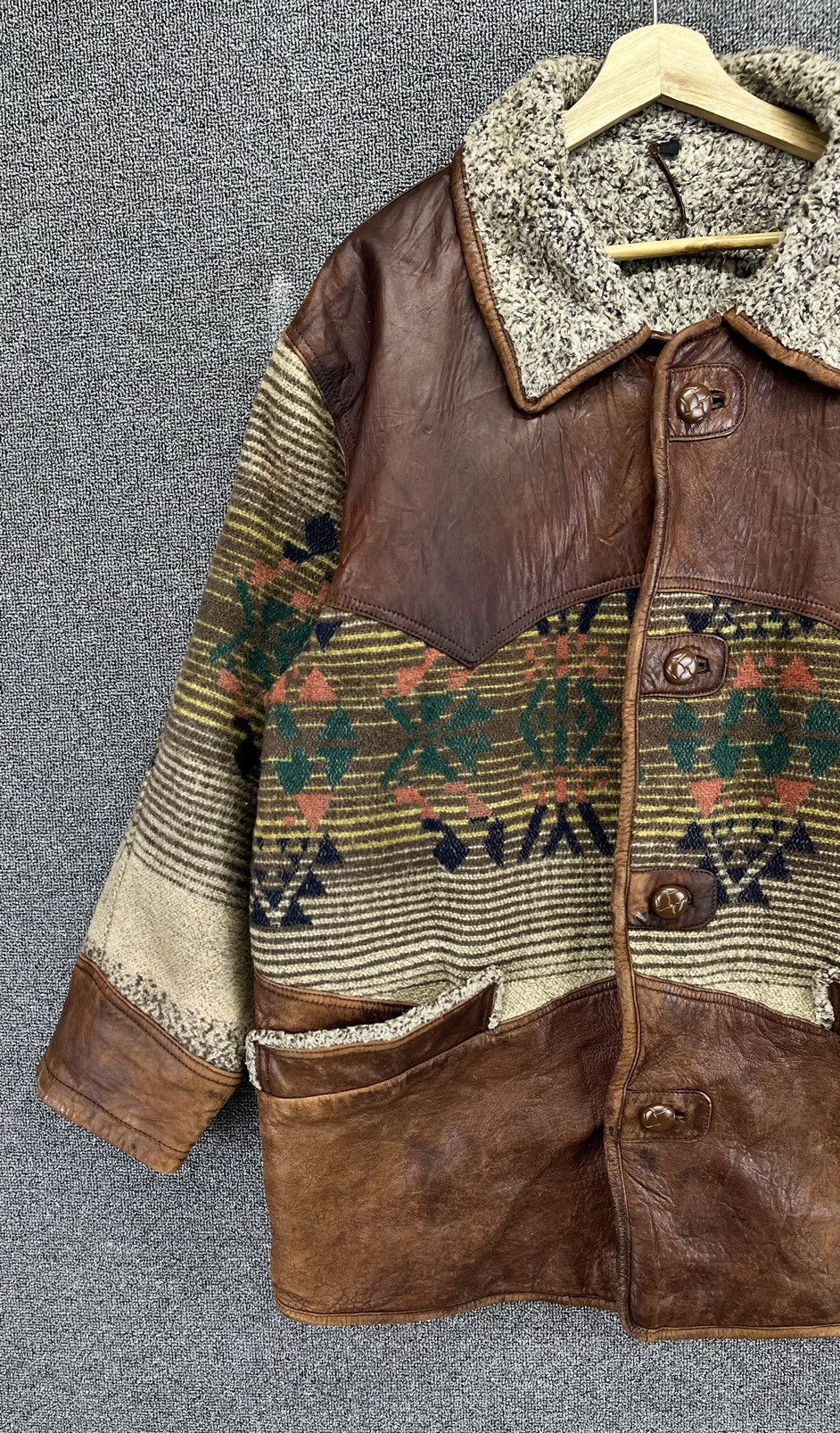 Japanese Brand Vintage Japanese Sherpa Rare Leather Jacket Size US M / EU 48-50 / 2 - 3 Thumbnail