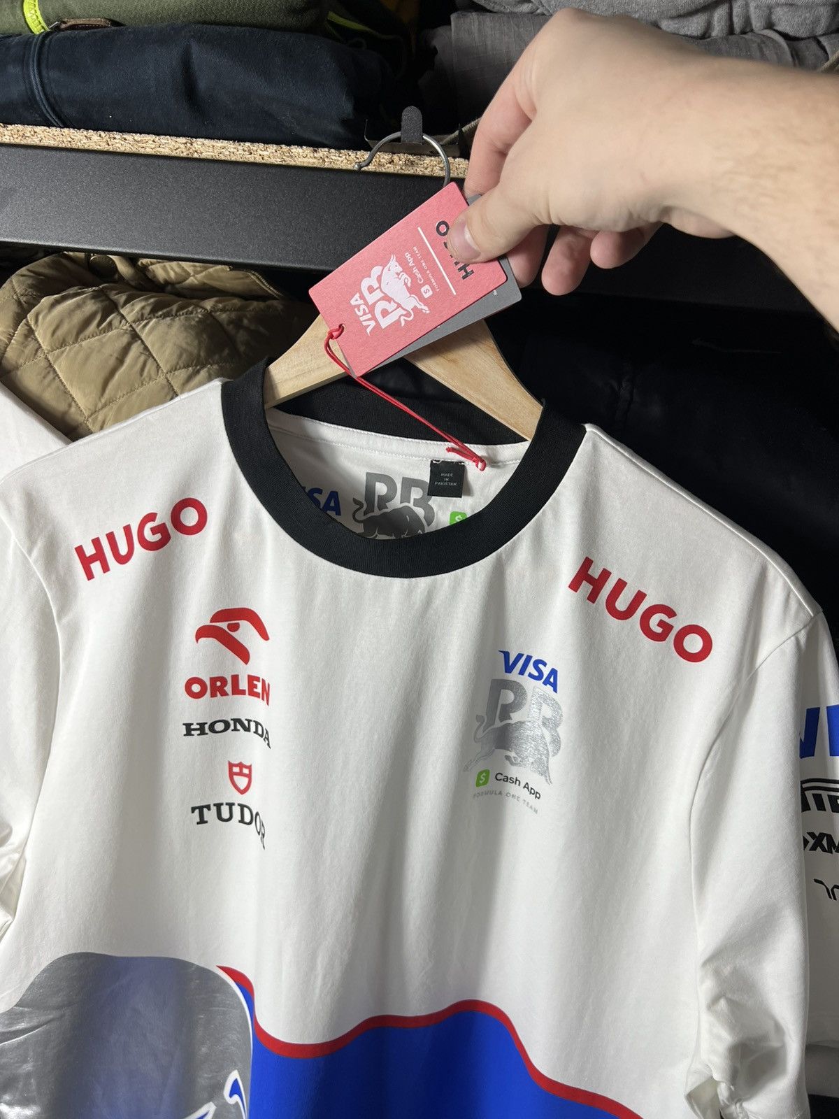 Hugo HUGO Visa Cash App RB Formula One F1 Team Shirt White Blue Size US L / EU 52-54 / 3 - 7 Thumbnail