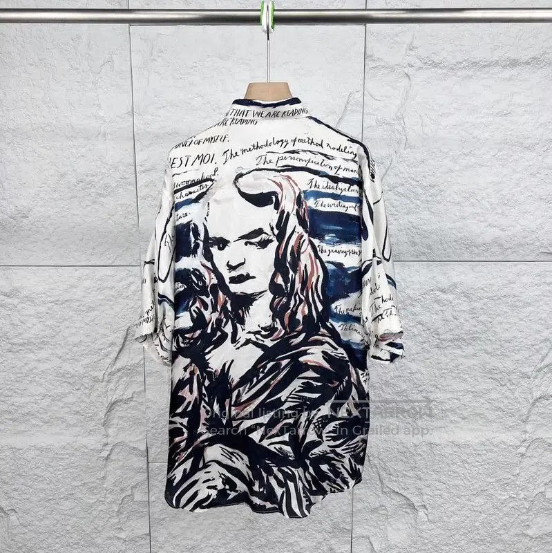 Dior Dior Artistic Print White Cotton Shirt . Size XXS / US 00 / IT 34 - 2 Thumbnail