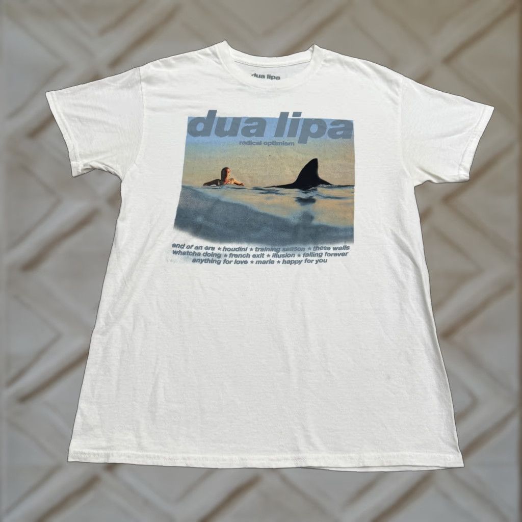 Vintage Dua Lipa T-Shirt Adult Medium White Graphic Tee Tour Concert Music Fan Apparel Size M / US 6-8 / IT 42-44 - 1 Thumbnail