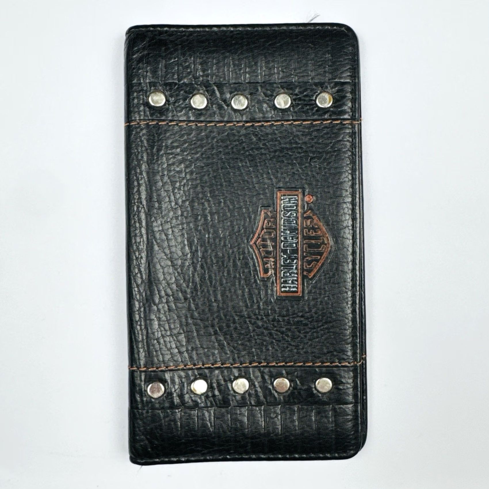 Harley Davidson Harley-Davidson Leather Bifold Wallet Studded Black Biker 7” Mens Wallet Size ONE SIZE - 2 Thumbnail