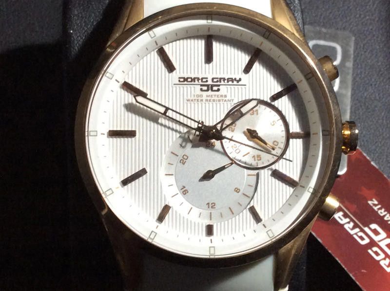 Designer Jorg Gray Men's Quartz Watch with Natural Leather Strap Size ONE SIZE - 10 Thumbnail