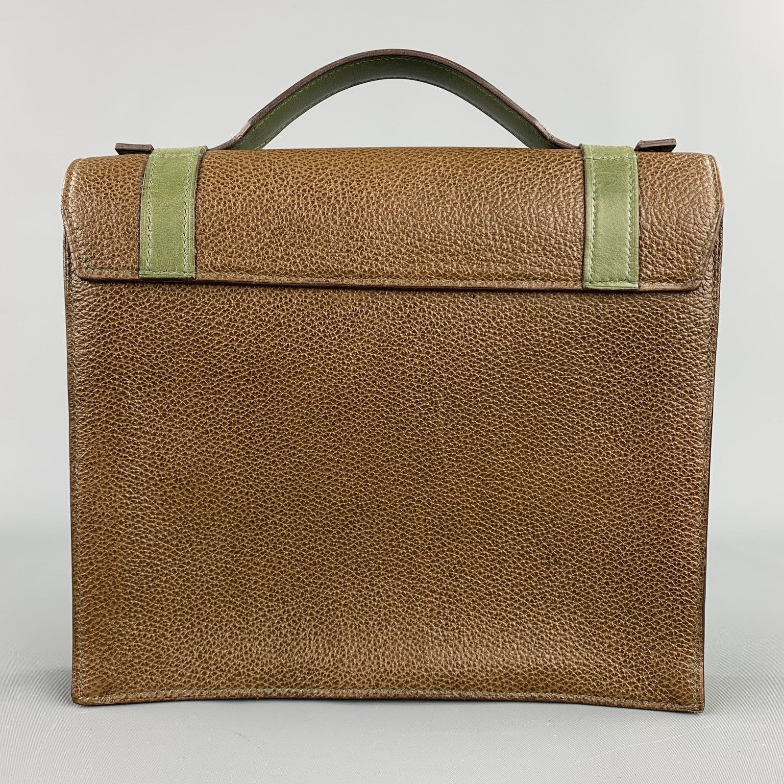 Other APRIL in PARIS Brown & Olive Textured Leather Bag Size ONE SIZE - 5 Thumbnail