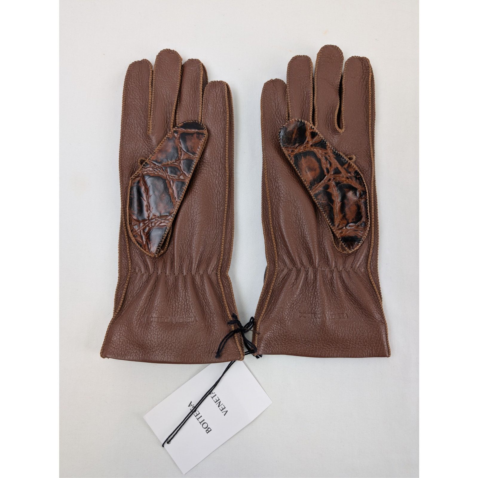 Bottega Veneta o1rshd1 Q:3 / Size: 8 / Embossed Croc Leather Gloves Barrel Size ONE SIZE - 3 Thumbnail