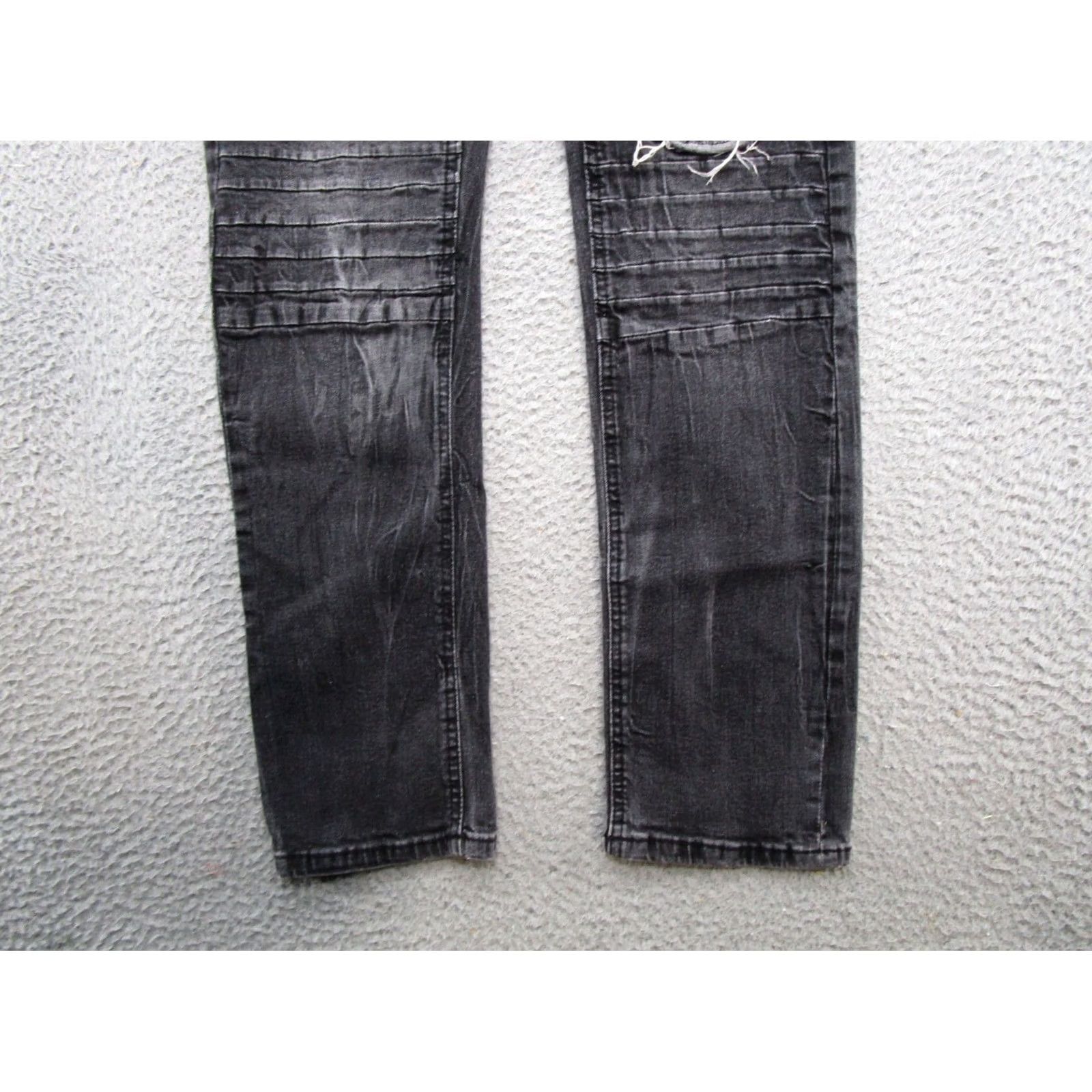 Ecko Unltd. Y2K Marc Ecko Cut and Sew Black Distressed Denim Moto Stretch Jeans Size 32x30 Mens Jeans Slim Stretch Black 90s 00s Size US 32 / EU 48 - 2 Thumbnail