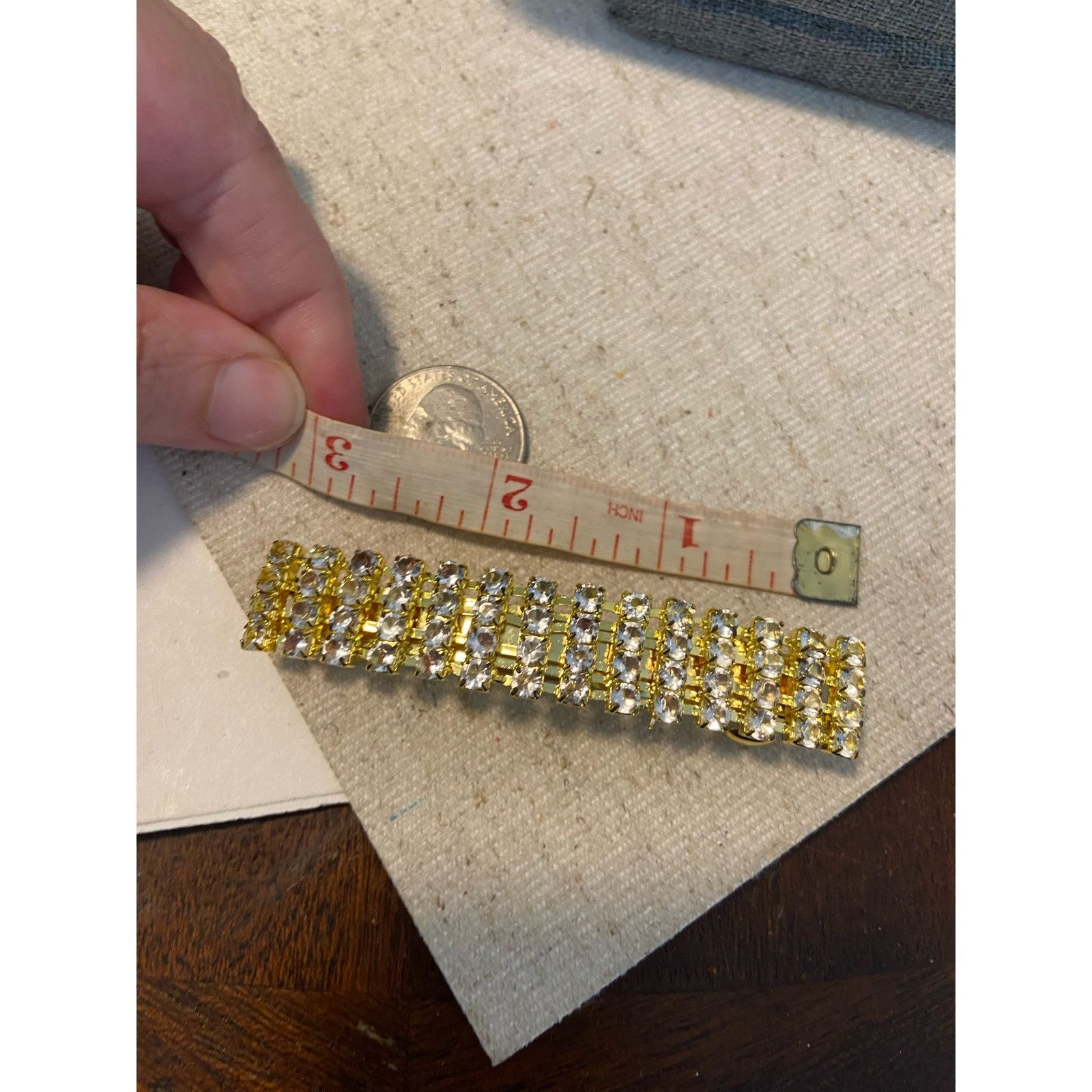 Other Shimmery rhinestone gold tone hair clip Size ONE SIZE - 6 Thumbnail