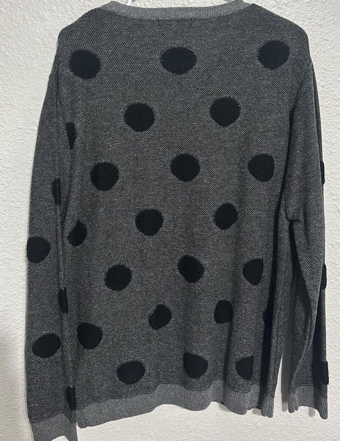 River Island River Island Grey Polka Dot Knit Sweater (XL) Size US XL / EU 56 / 4 - 5 Thumbnail