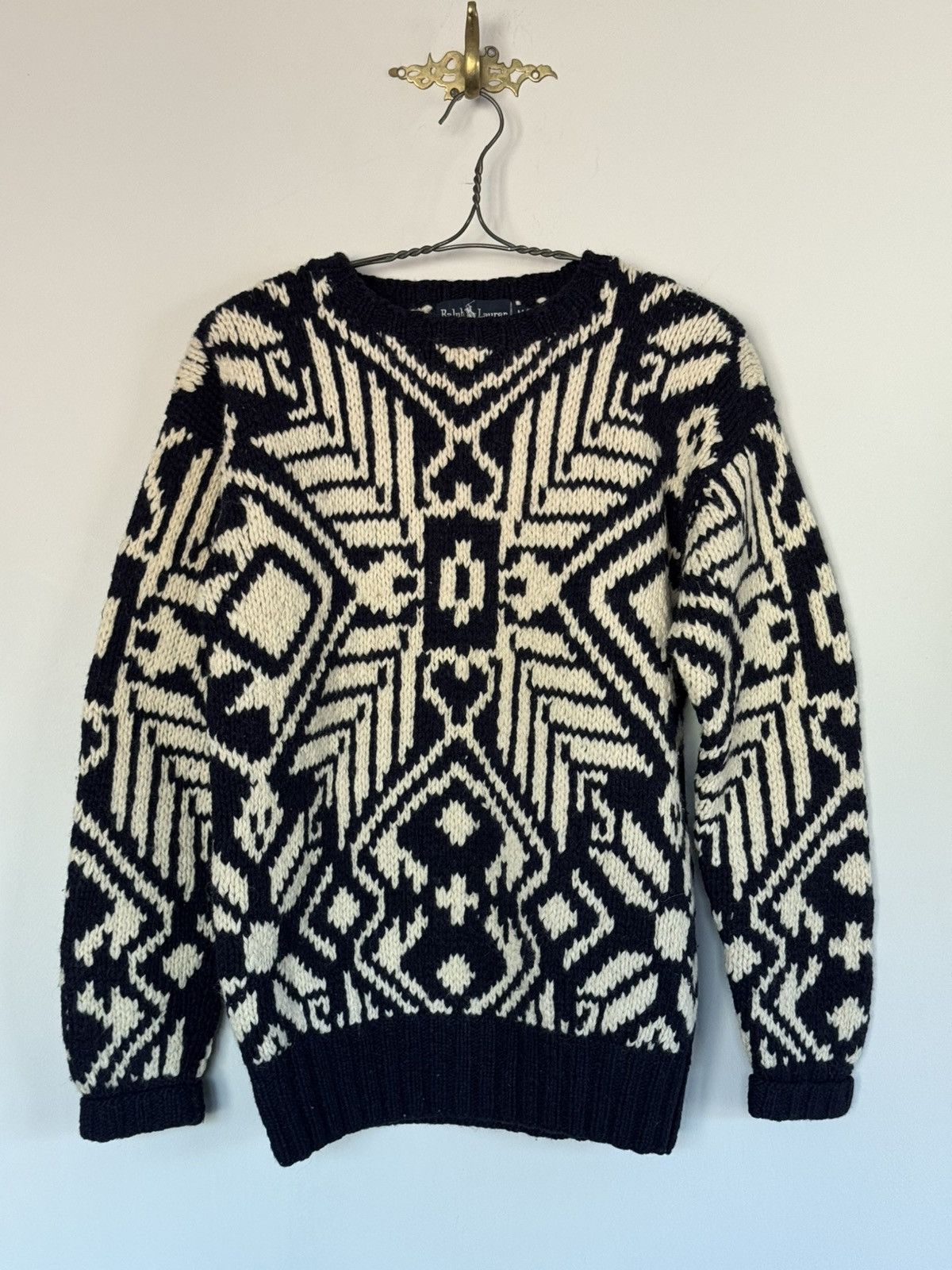 Ralph Lauren Vintage Ralph Lauren hand knit Nordic wool sweater 80s M Size US M / EU 48-50 / 2 - 1 Thumbnail