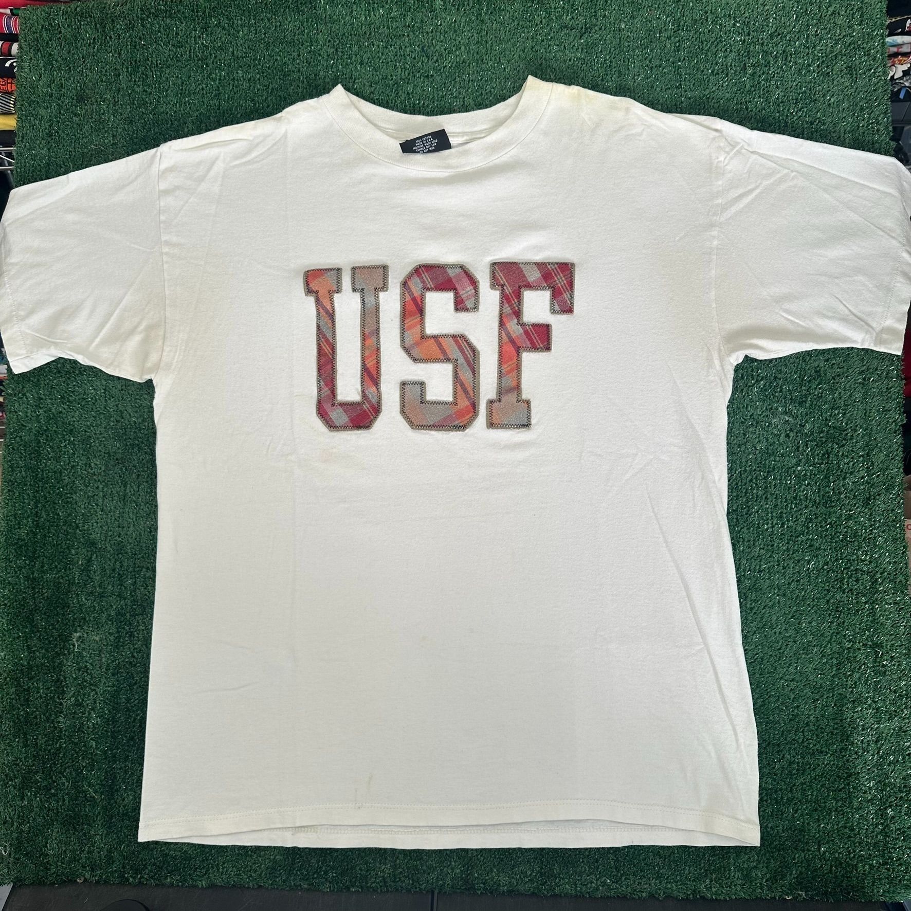 NCAA Vintage 90s University South Florida T-Shirt USF Plaid Singl Size US XL / EU 56 / 4 - 1 Thumbnail
