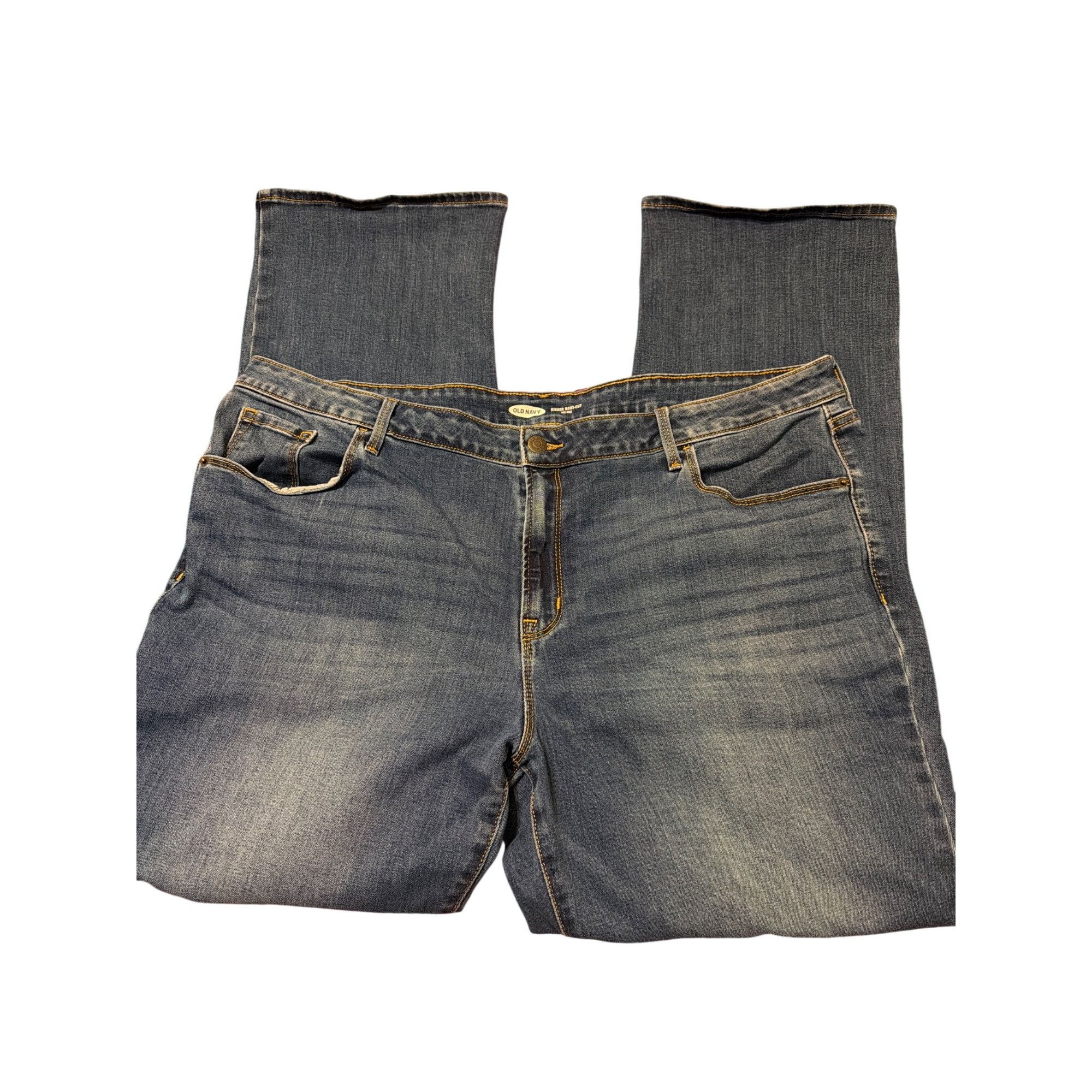 Old Navy Old Navy Kicker Boot Cut Mid Rise Jeans Blue Denim Stretch C Size 42" / US 20 - 1 Thumbnail