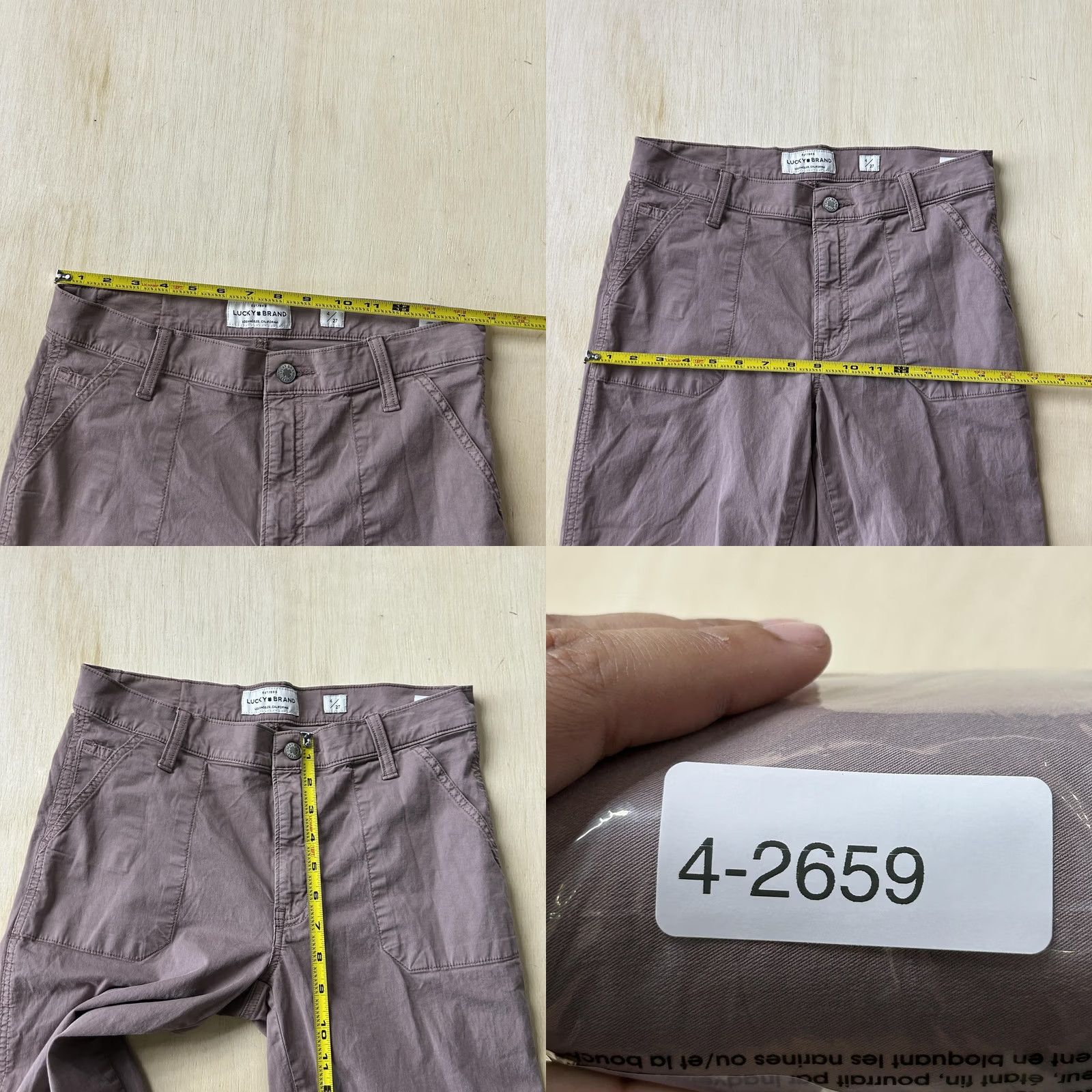 Lucky Brand Lucky Brand Womens Pants Regular 4 Purple Twill Cargo Stretch Pockets Casual Zip Zipper Fit Size 27" / US 4 / IT 40 - 8 Thumbnail