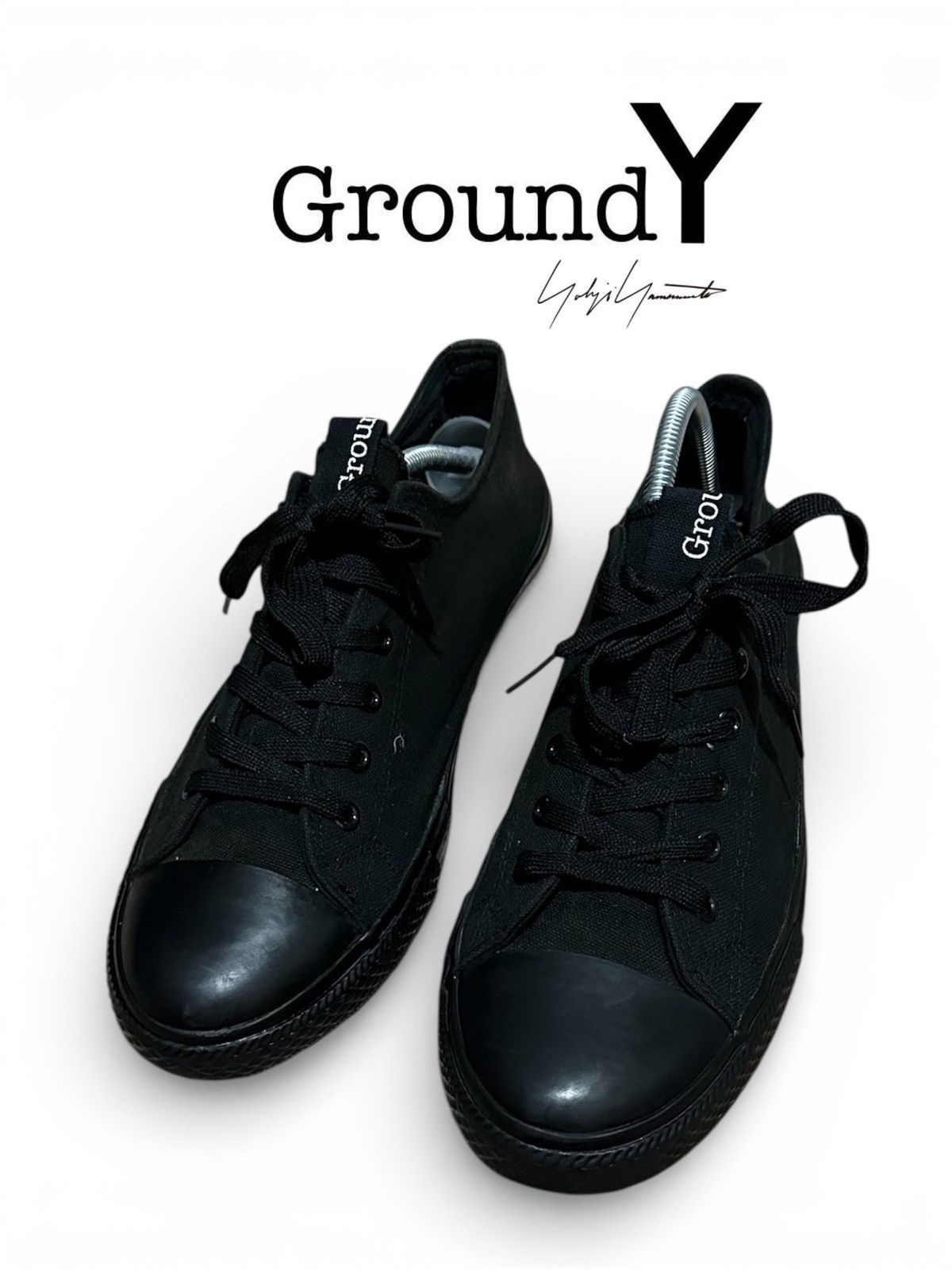 Ground Y SS21 Ground Y Yohji Yamamoto Low Top Black Sneakers Size US 10 / EU 43 - 1 Thumbnail