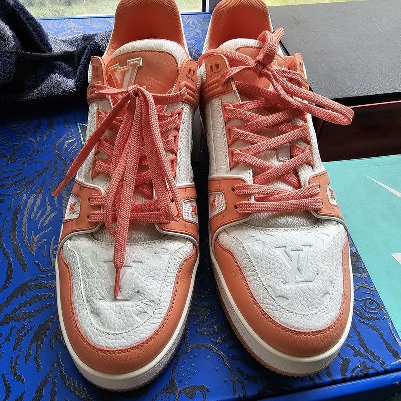 Louis Vuitton Louis Vuitton Trainer Low-Top Sneakers in Peach Pink -2505 Size US 8 / IT 38 - 2 Thumbnail