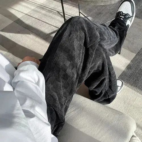 Jean Plaid Pants Straight Oversize Size US 32 / EU 48 - 4 Thumbnail
