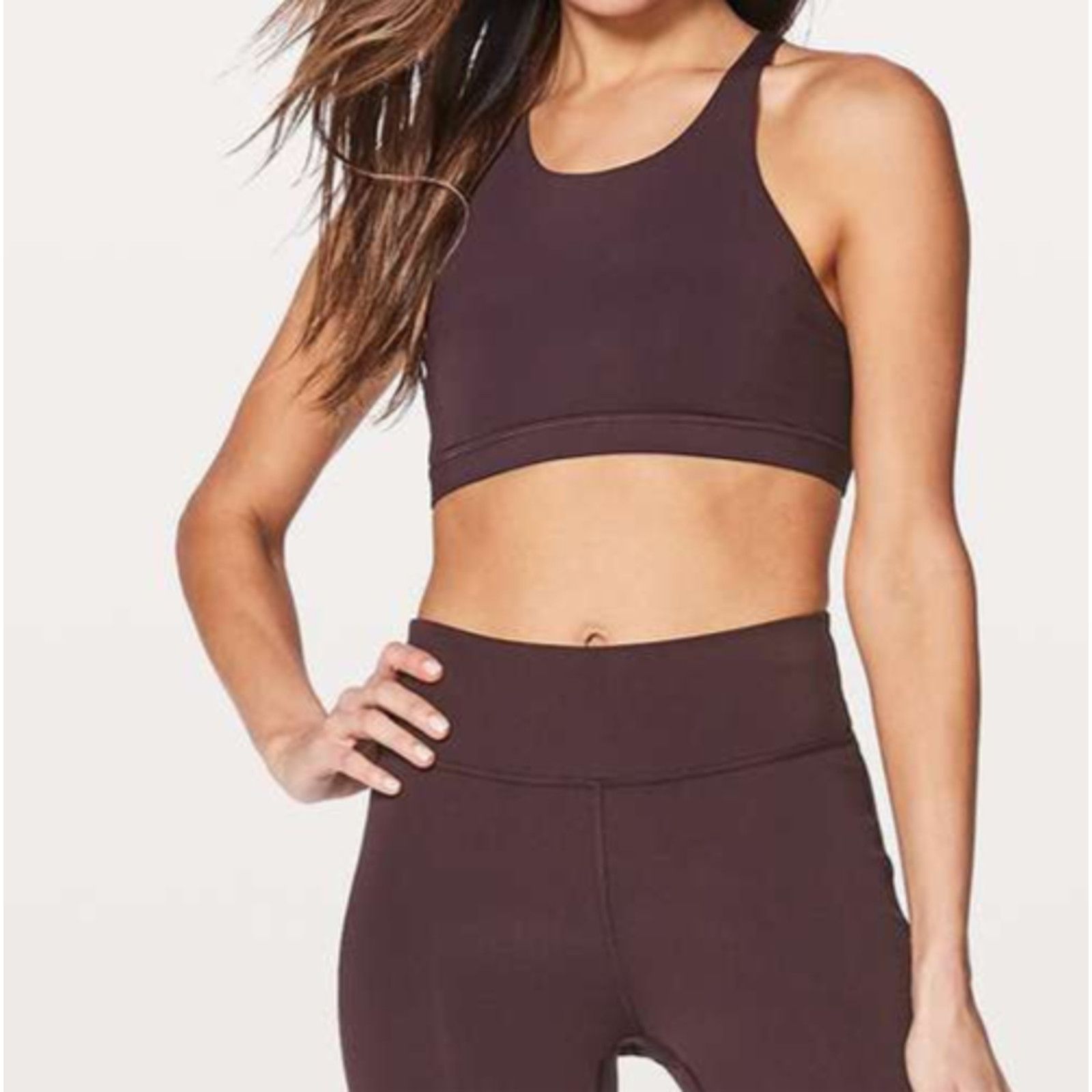 Lululemon A6 Lululemon Tied To It Bra Black Cherry Size 4 $58 Size S / US 4 / IT 40 - 1 Thumbnail