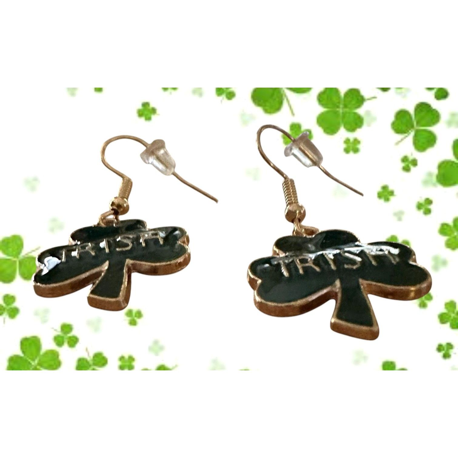 Handmade St Patricks Day Shamrock Earrings Dangle Hooks New Irish Fes Size ONE SIZE - 6 Thumbnail