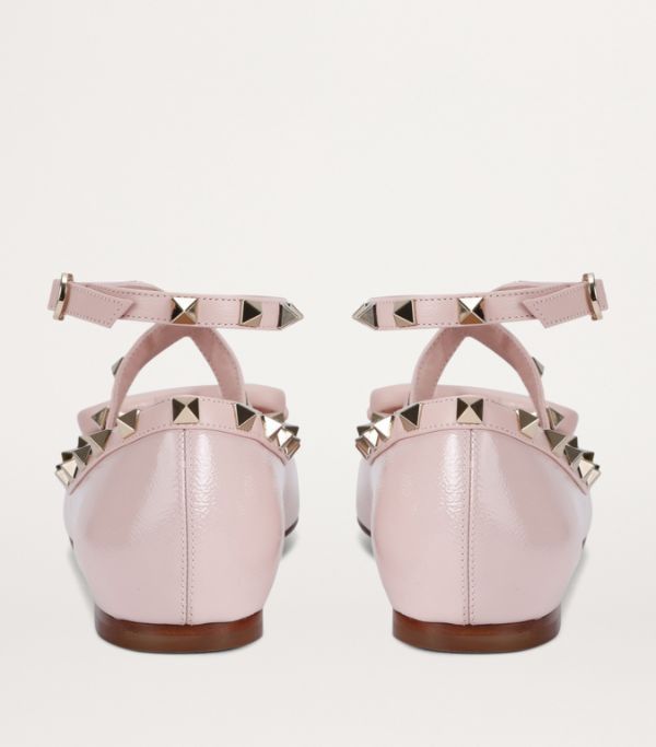 Valentino o1s22i1n0924 Patent Leather Rockstud Flats in Pink Size US 6 / IT 36 - 2 Thumbnail