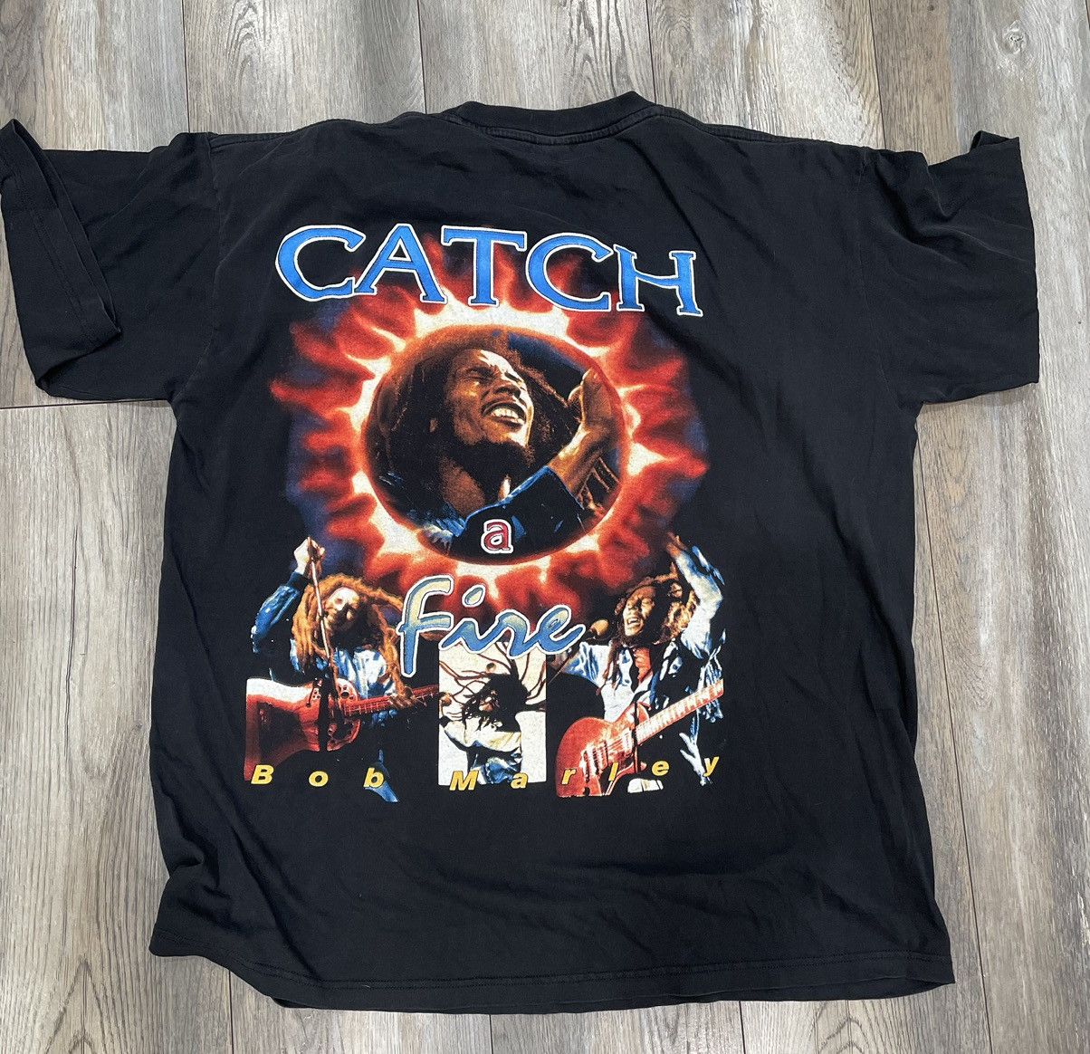 Vintage Vintage bob marley catch a fire double print original 2xl Size US XXL / EU 58 / 5 - 9 Thumbnail