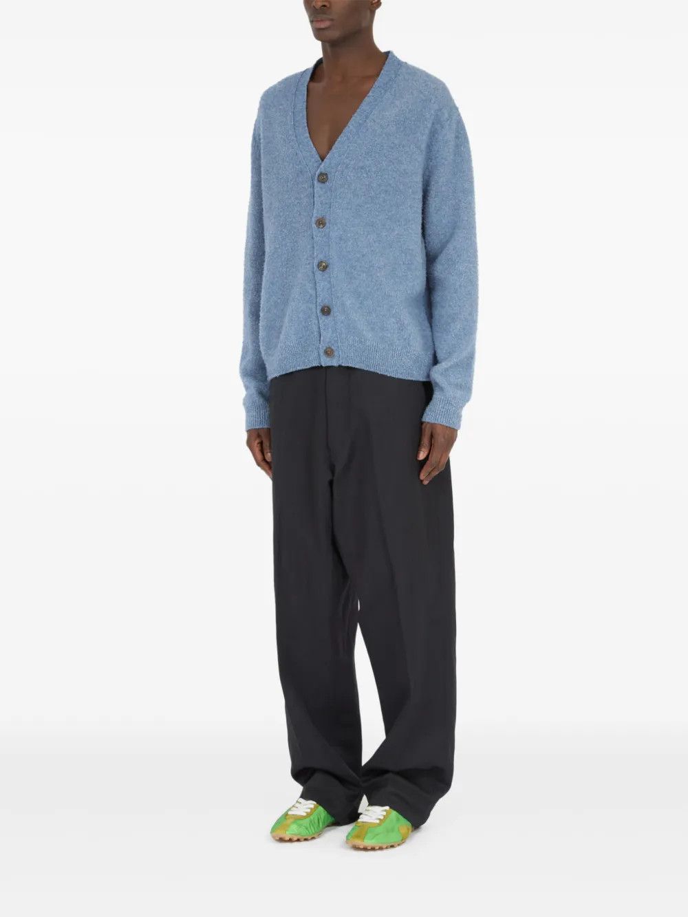 Maison Margiela o1w1db10526 Mélange-effect Cardigan in Light Blue Size US L / EU 52-54 / 3 - 4 Thumbnail